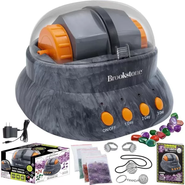 Brookstone Rock Tumbler and gem Stone Creation Kit for Kids with Rocks amp Jewelry Making Supplies IncludedBrookstone Rock Tumbler and gem Stone Creation Kit for Kids with Rocks amp Jewelry Making Supplies Included