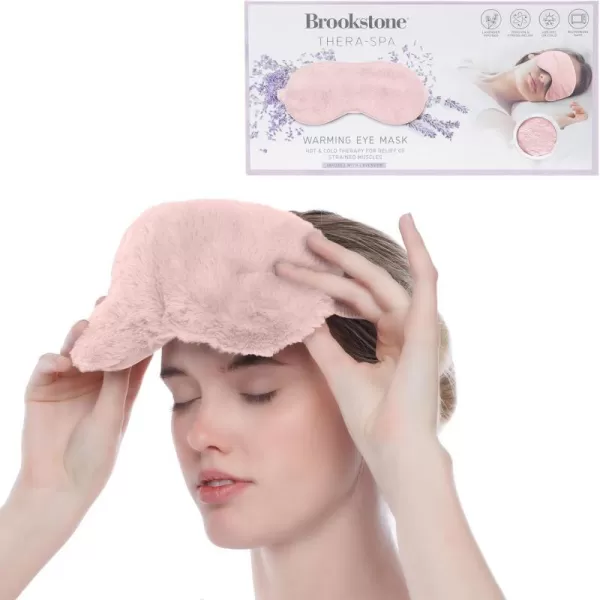 Brookstone TheraSpa Premium Black Eye Mask with Hot and Cold Therapy for a Heated Eye Mask or Cold Eye Mask LavenderInfused Relaxation Gifts Warm in Microwave Chill in Freezer Midnight BlackBlush Pink