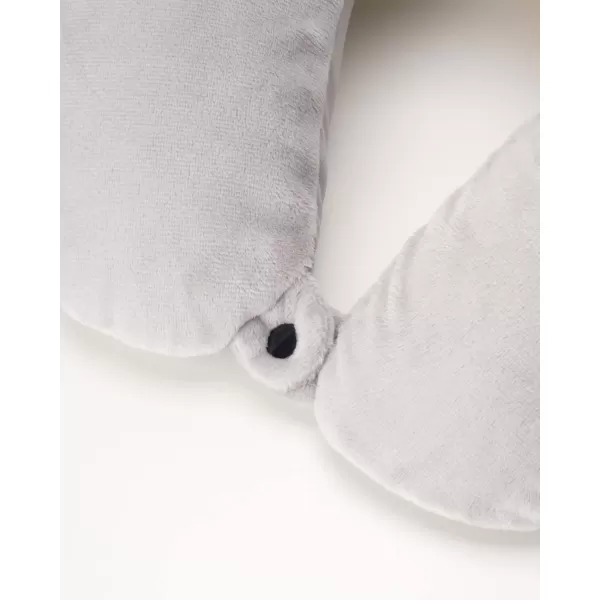 Brookstone Microbead Travel Head and Neck Pillow Lightweight and Plush with Phone or Headphone Pocket BlueGrey