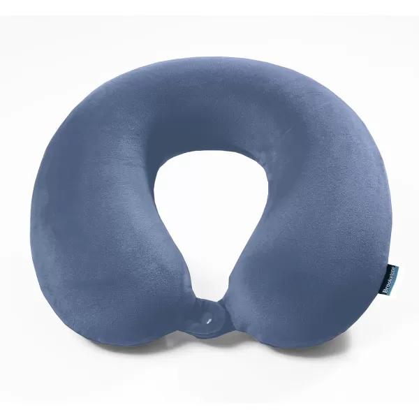 Broosktone Travel Neck Pillow  Lightweight Fleece Casing Extra Comfort Memory Foam  UShaped Neck Pillow for Travelling BlueDenim Blue