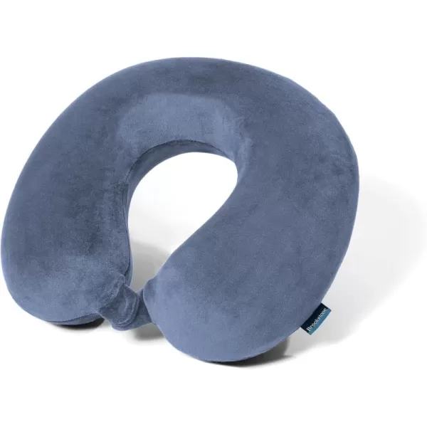 Broosktone Travel Neck Pillow  Lightweight Fleece Casing Extra Comfort Memory Foam  UShaped Neck Pillow for Travelling BlueDenim Blue