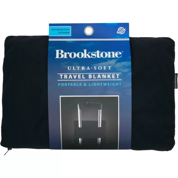 imageBrookstone Travel Blanket  2 in 1 Warm Soft Fleece Travel Blanket with Carrying Pouch  Compact Travel Car Airplane Blanket Size One Size BlackBlack