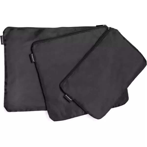 imageBrookstone Travel Storage Pouch  3 Piece Flexible and Expandable Travel Zipper Pouch Set for Toiletry Makeup and Cosmetics Size One Size BlackBlack