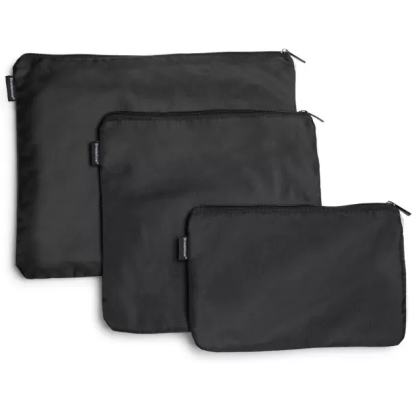 imageBrookstone Travel Storage Pouch  3 Piece Flexible and Expandable Travel Zipper Pouch Set for Toiletry Makeup and Cosmetics Size One Size BlackBlack