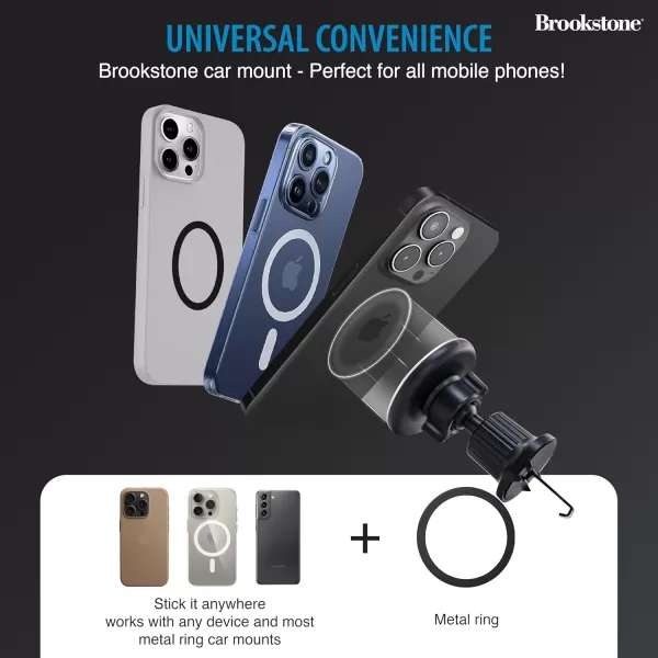 imageBrookstone Magnetic Car Phone Holder Mount for Car  Glass Panel Design Magsafe Car Mount for iPhone 15 14 13 Pro Plus Max Mini ampamp All Phones  Hands Free Car Mount with Wireless Charging Support