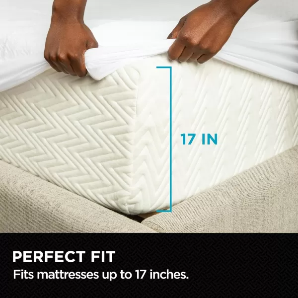 imageBrookstone Ultimate Waterproof Mattress Protector  Polyester Fabric Mattress Cover Protector  Waterproof Mattress Protector  CleanSense Allergen Technology  King Size Bed WhiteWhite