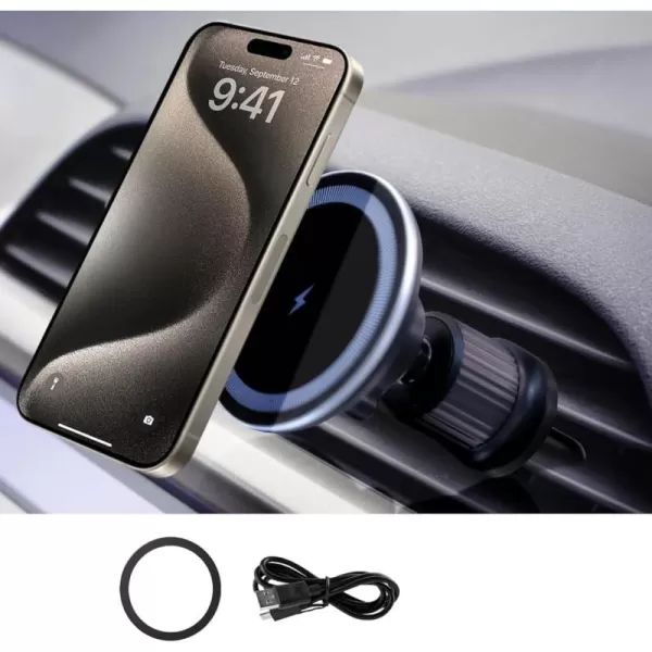 imageBrookstone Magnetic Car Phone Holder Mount for Car  Glass Panel Design Magsafe Car Mount for iPhone 15 14 13 Pro Plus Max Mini ampamp All Phones  Hands Free Car Mount with Wireless Charging Support