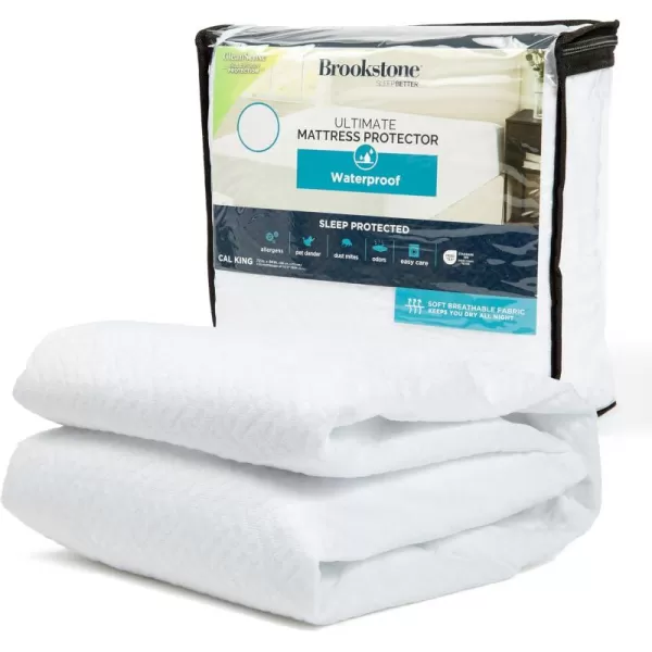 imageBrookstone Ultimate Waterproof Mattress Protector  Polyester Fabric Mattress Cover Protector  Waterproof Mattress Protector  CleanSense Allergen Technology  King Size Bed WhiteWhite