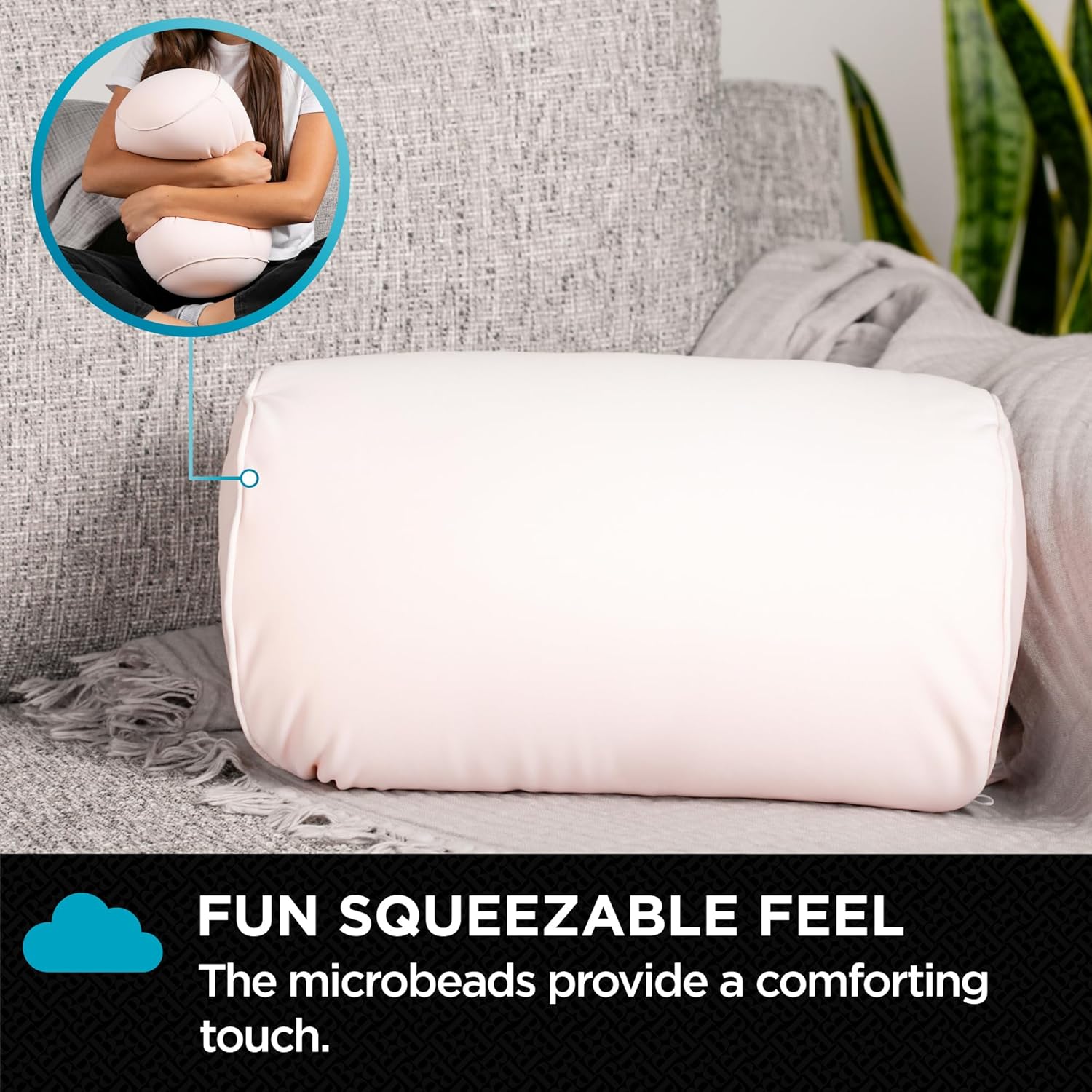 imageBrookstone Squishy FOM Cushion Pillow  The Original Stretchy Comfy Colorful Pillow for Neck Lumbar Support and Bed  for Sleeping Car Travel Gift for Mom  Small Pillow Lilac 12 x 7 InchesApricot