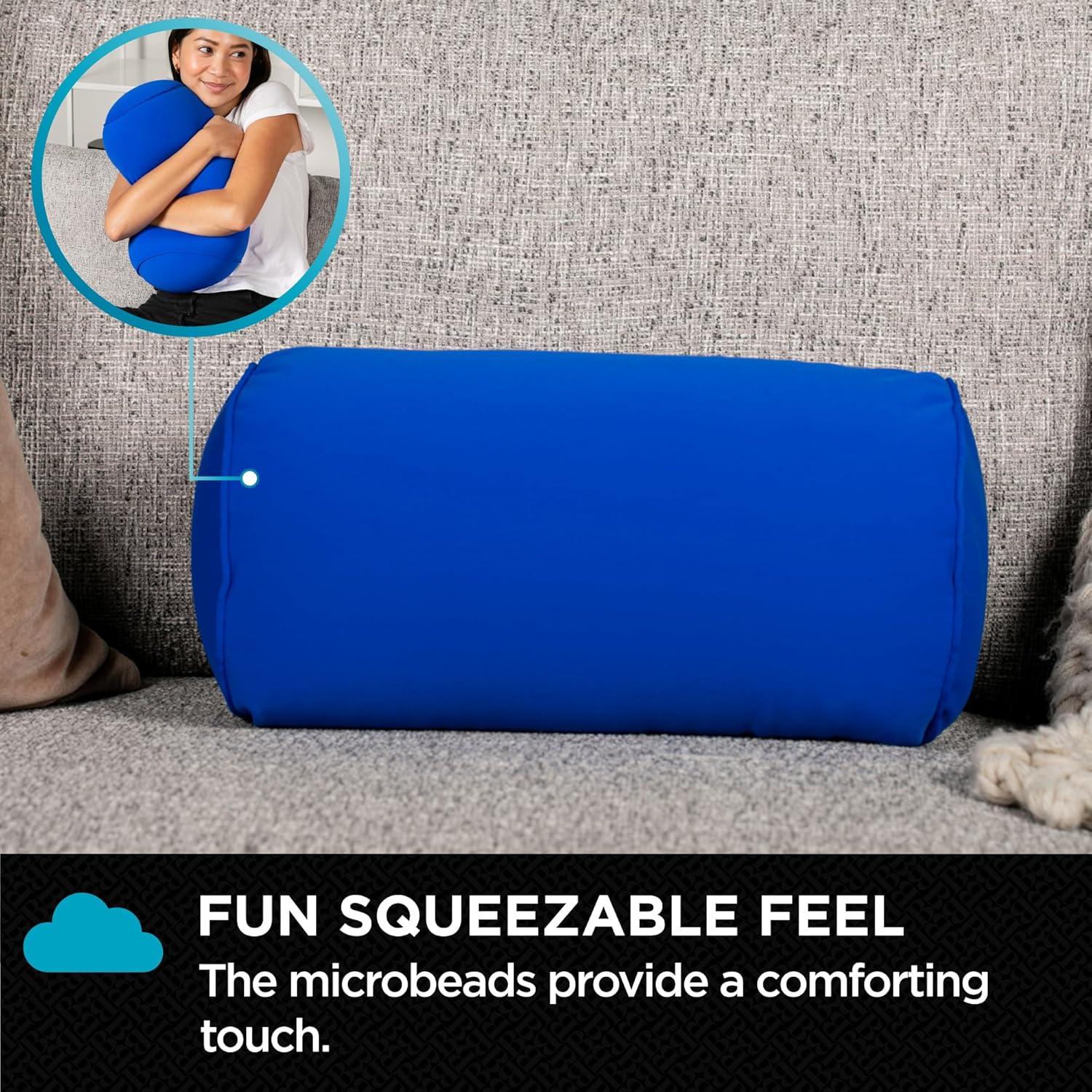 imageBrookstone Squishy FOM Cushion Pillow  The Original Stretchy Comfy Colorful Pillow for Neck Lumbar Support and Bed  for Sleeping Car Travel Gift for Mom  Small Pillow Lilac 12 x 7 InchesBlue
