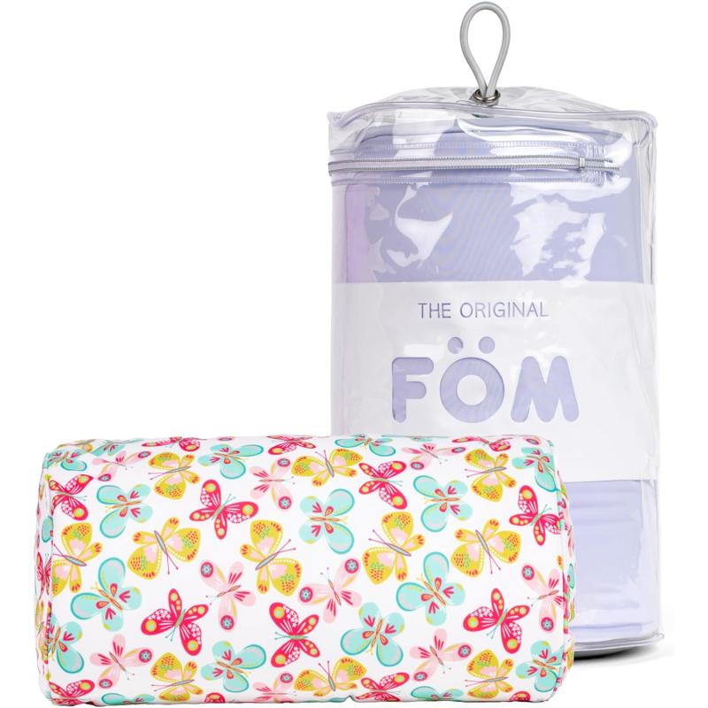imageBrookstone Squishy FOM Cushion Pillow  The Original Stretchy Comfy Colorful Pillow for Neck Lumbar Support and Bed  for Sleeping Car Travel Gift for Mom  Small Pillow Lilac 12 x 7 InchesButterflies