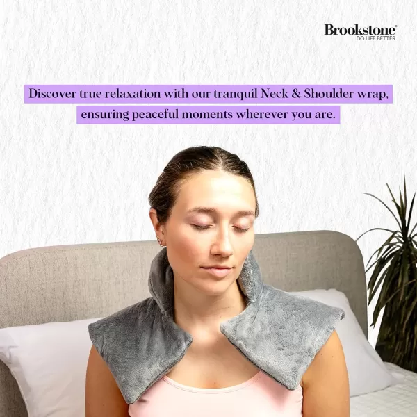 imageBrookstone  TheraSpa Cooling ampamp Warming Heated Neck Wrap ampamp Shoulder Wrap  Microwavable Neck Warmer or Chill in Freezer for Instant Strained Muscles Relief  Lavender Infused Midnight BlackNeck Wrap  Glacier Gray