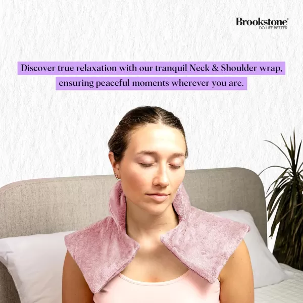 imageBrookstone  TheraSpa Cooling ampamp Warming Heated Neck Wrap ampamp Shoulder Wrap  Microwavable Neck Warmer or Chill in Freezer for Instant Strained Muscles Relief  Lavender Infused Midnight BlackNeck Wrap  Blush Pink