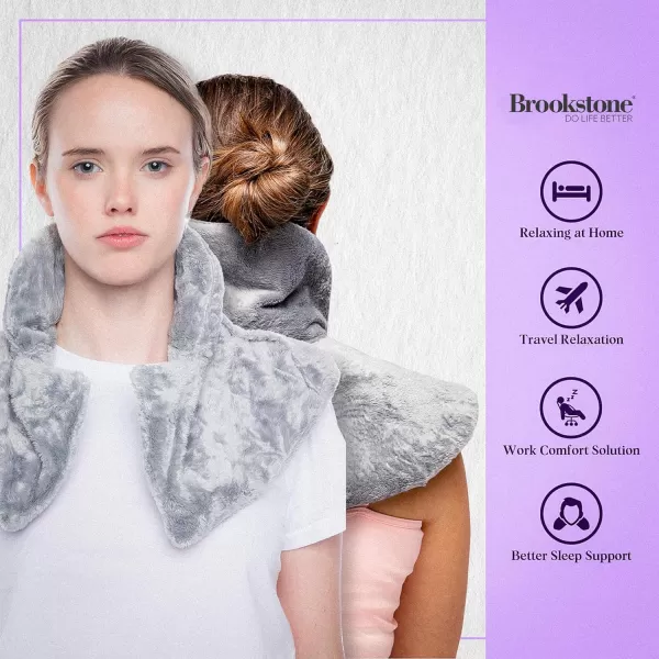 imageBrookstone  TheraSpa Cooling ampamp Warming Heated Neck Wrap ampamp Shoulder Wrap  Microwavable Neck Warmer or Chill in Freezer for Instant Strained Muscles Relief  Lavender Infused Midnight BlackNeck Wrap  Glacier Gray