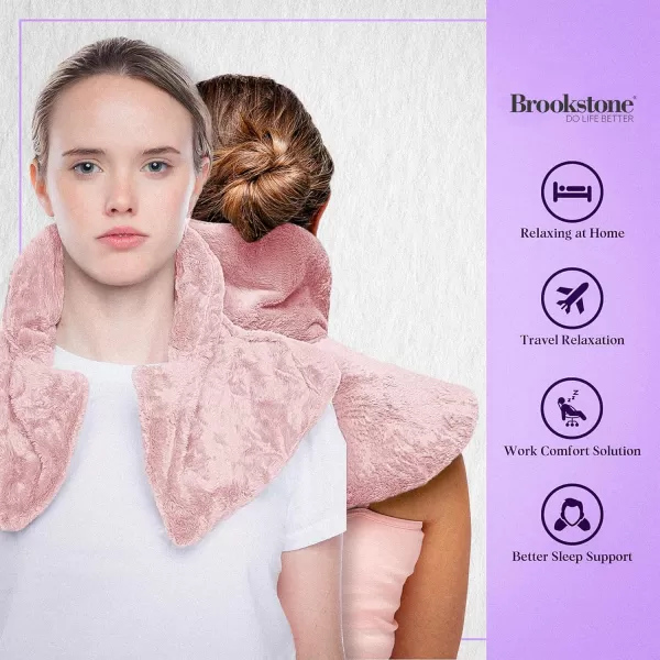 imageBrookstone  TheraSpa Cooling ampamp Warming Heated Neck Wrap ampamp Shoulder Wrap  Microwavable Neck Warmer or Chill in Freezer for Instant Strained Muscles Relief  Lavender Infused Midnight BlackNeck Wrap  Blush Pink