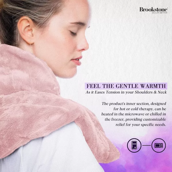 imageBrookstone  TheraSpa Cooling ampamp Warming Heated Neck Wrap ampamp Shoulder Wrap  Microwavable Neck Warmer or Chill in Freezer for Instant Strained Muscles Relief  Lavender Infused Midnight BlackNeck Wrap  Blush Pink