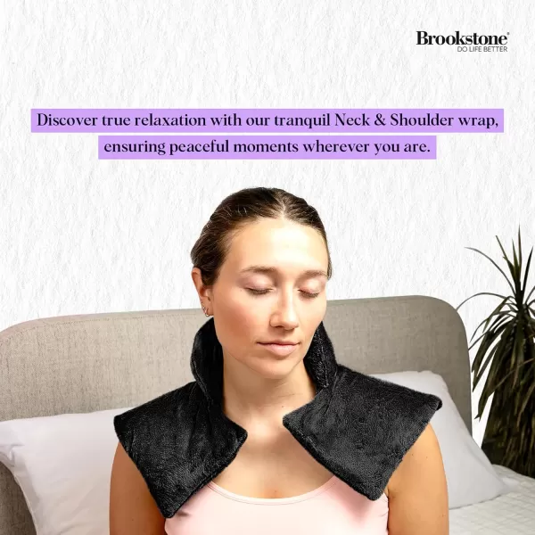 imageBrookstone  TheraSpa Cooling ampamp Warming Heated Neck Wrap ampamp Shoulder Wrap  Microwavable Neck Warmer or Chill in Freezer for Instant Strained Muscles Relief  Lavender Infused Midnight BlackNeck Wrap  Midnight Black