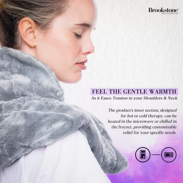 imageBrookstone  TheraSpa Cooling ampamp Warming Heated Neck Wrap ampamp Shoulder Wrap  Microwavable Neck Warmer or Chill in Freezer for Instant Strained Muscles Relief  Lavender Infused Midnight BlackNeck Wrap  Glacier Gray