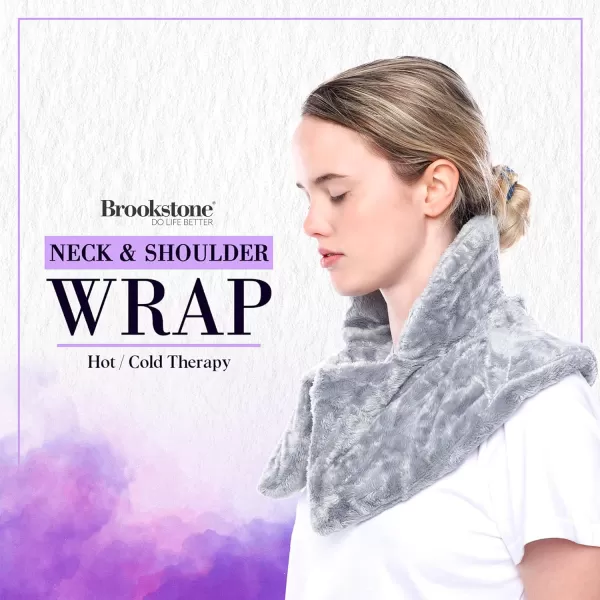 imageBrookstone  TheraSpa Cooling ampamp Warming Heated Neck Wrap ampamp Shoulder Wrap  Microwavable Neck Warmer or Chill in Freezer for Instant Strained Muscles Relief  Lavender Infused Midnight BlackNeck Wrap  Glacier Gray