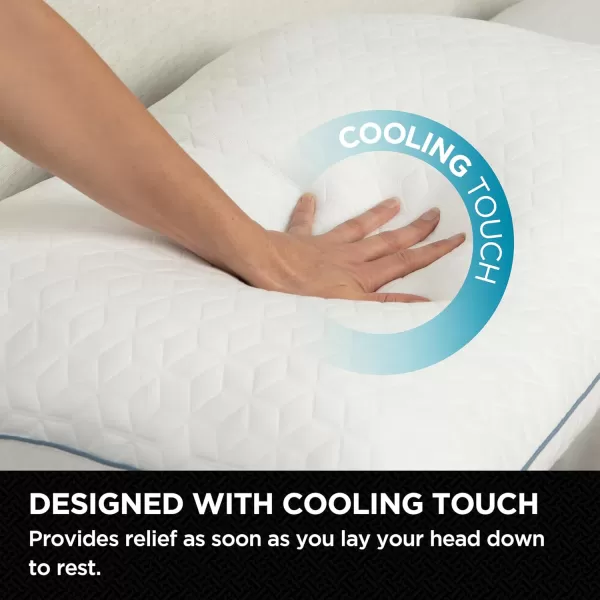 imageBrookstone Cool Sense Down Alternative Pillow 2 Pack  Cold Cooling Pillows for Hot Sleepers  CoolSense Pillows for Sleeping  Stay Cool and Comfortable All Night  White StandardQueen SizeWhite