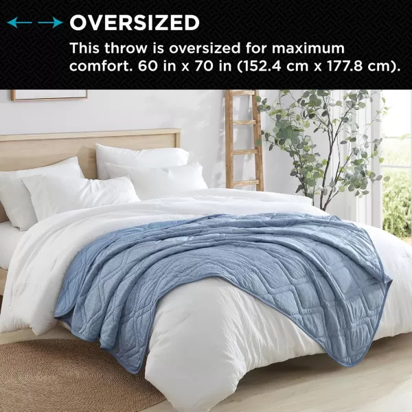 imageBrookstone Cooling Comfort Throw  Innovative Cooling DualSided Throw  Oversized Cool Blanket for Hot Sleepers  Cooling Blankets for Sleeping  Nylon and Polyethylene Cooling Blanket  Faded DenimFaded Denim