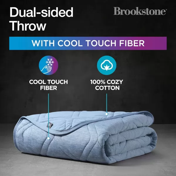 imageBrookstone Cooling Comfort Throw  Innovative Cooling DualSided Throw  Oversized Cool Blanket for Hot Sleepers  Cooling Blankets for Sleeping  Nylon and Polyethylene Cooling Blanket  Faded DenimFaded Denim