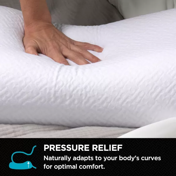 imageBrookstone Memory Foam Pillow  Supportive Pillows Adapt to Bodys Curves for Optimal Comfort Pressure Relief  for Side Back ampamp Stomach Sleepers  Removable Washable CoverClassic Comfort Pillow