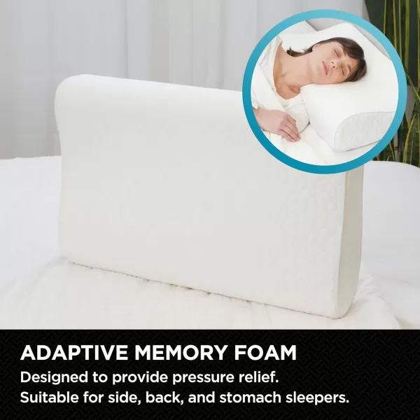 imageBrookstone Memory Foam Pillow  Supportive Pillows Adapt to Bodys Curves for Optimal Comfort Pressure Relief  for Side Back ampamp Stomach Sleepers  Removable Washable CoverCool Touch Comfort Pillow