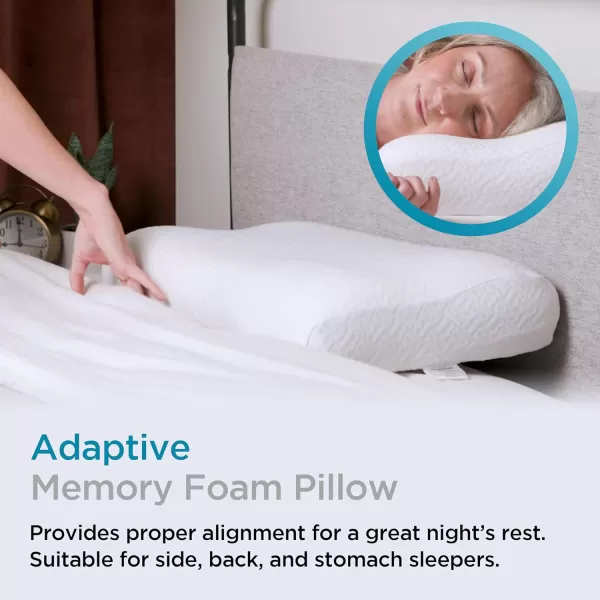 imageBrookstone Memory Foam Pillow  Supportive Pillows Adapt to Bodys Curves for Optimal Comfort Pressure Relief  for Side Back ampamp Stomach Sleepers  Removable Washable CoverClassic Comfort Pillow