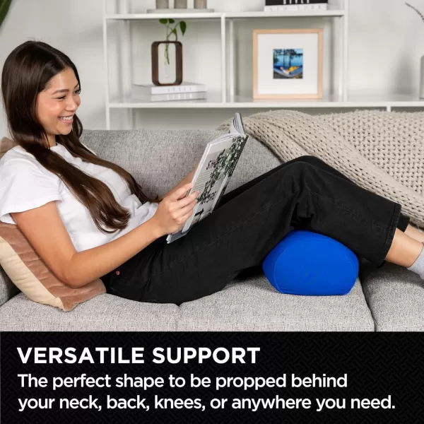 imageBrookstone Squishy FOM Cushion Pillow  The Original Stretchy Comfy Colorful Pillow for Neck Lumbar Support and Bed  for Sleeping Car Travel Gift for Mom  Small Pillow Lilac 12 x 7 InchesBlue