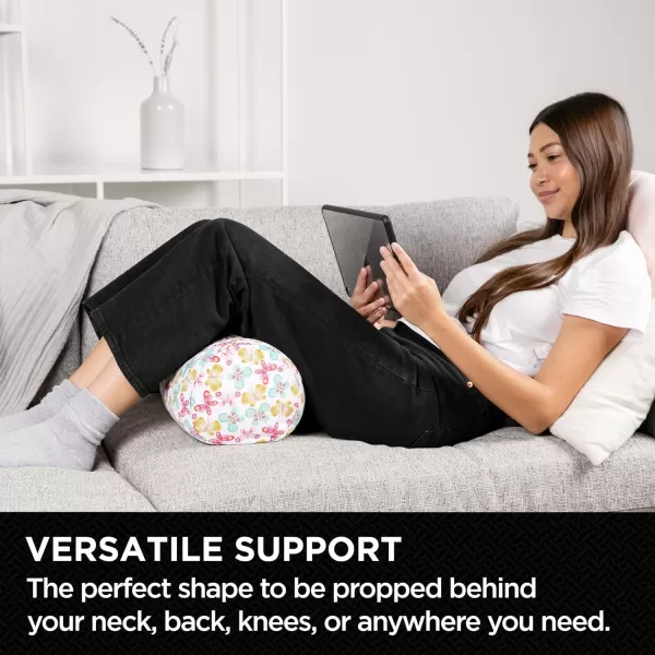 imageBrookstone Squishy FOM Cushion Pillow  The Original Stretchy Comfy Colorful Pillow for Neck Lumbar Support and Bed  for Sleeping Car Travel Gift for Mom  Small Pillow Lilac 12 x 7 InchesButterflies