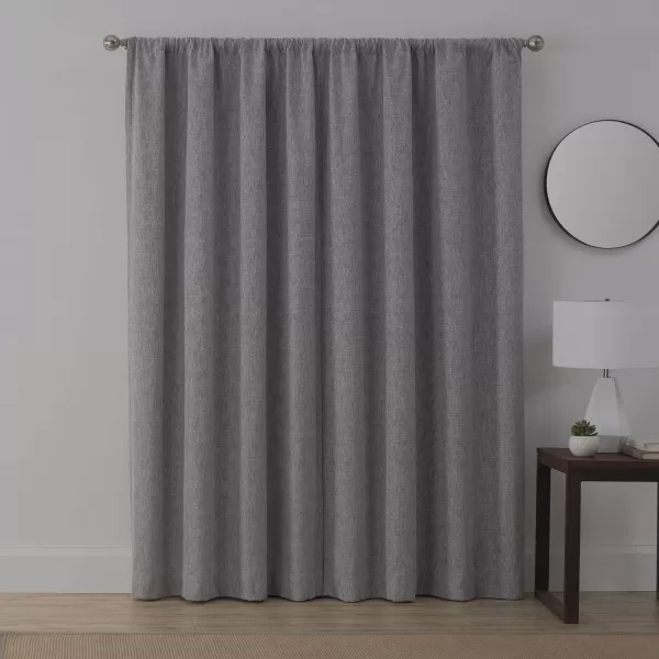 imageBrookstone Troy Mid Century Modern Room Darkening Rod Pocket Window Curtains wLiner for Bedroom Single Panel 50 in x 63 in SpiceGrey