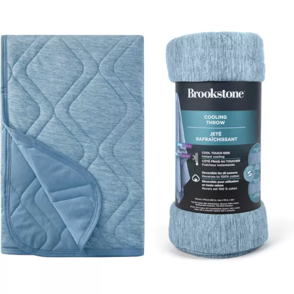 imageBrookstone Cooling Comfort Throw  Innovative Cooling DualSided Throw  Oversized Cool Blanket for Hot Sleepers  Cooling Blankets for Sleeping  Nylon and Polyethylene Cooling Blanket  Faded DenimFaded Denim