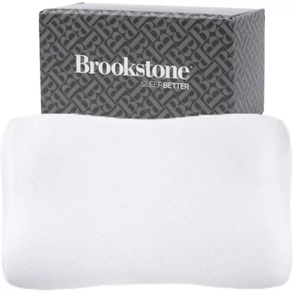 imageBrookstone Memory Foam Pillow  Supportive Pillows Adapt to Bodys Curves for Optimal Comfort Pressure Relief  for Side Back ampamp Stomach Sleepers  Removable Washable CoverClassic Comfort Pillow