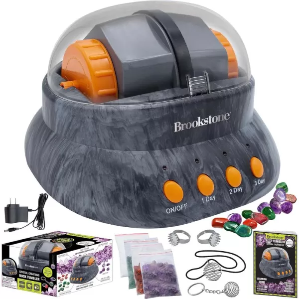 imageBrookstone Rock Tumbler and gem Stone Creation Kit for Kids with Rocks ampamp Jewelry Making Supplies Included