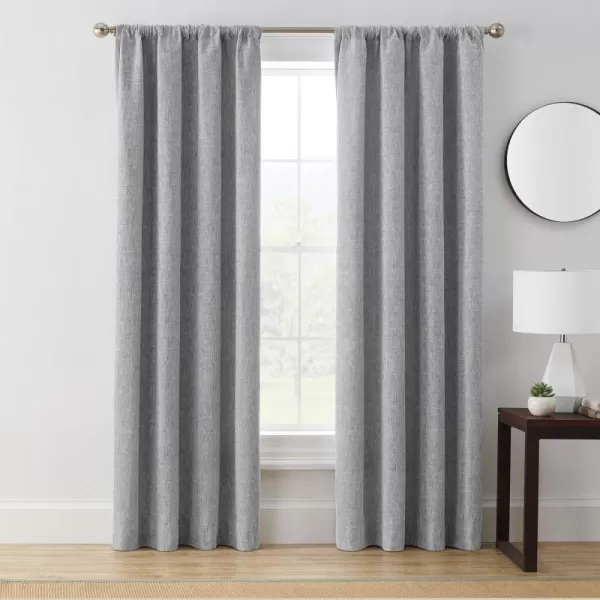 imageBrookstone Troy Mid Century Modern Room Darkening Rod Pocket Window Curtains wLiner for Bedroom Single Panel 50 in x 63 in SpiceGrey