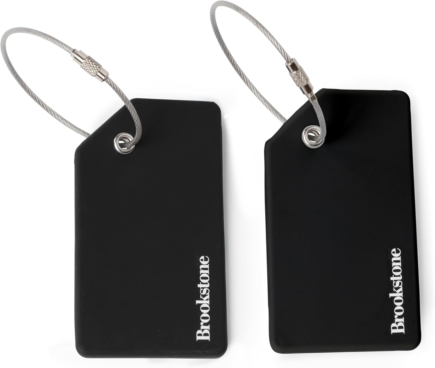 imageBrookstone Luggage Tag  2 Pack Silicone Travel Suitcase Tag with Name Card  Baggage ID Label with Steel Loop Fastener MulticolorBlack