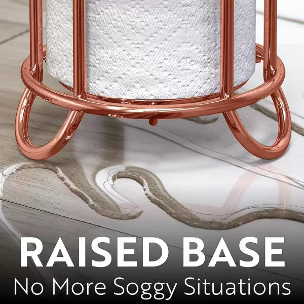 imageBROOKSTONE Black Toilet Paper Holder Freestanding Bathroom Tissue Organizer Minimalistic Storage Solution Stylish Design Holds MEGA RollsRose Gold