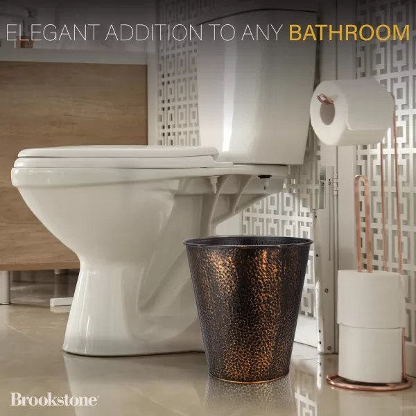 imageBROOKSTONE Decorative Metallic Bronze Waste Basket Trash Can  Stylish and Functional Addition to Any RoomBronze