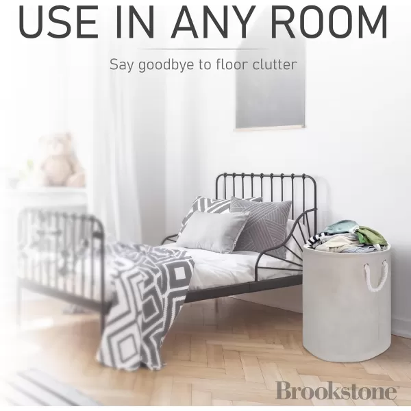 imageBROOKSTONE Spacious Laundry Hamper with Cotton Rope Handles Perfectly Sized for Everyday Use Durable ampamp Stylish Storage for Bedroom Bathroom or Laundry Room