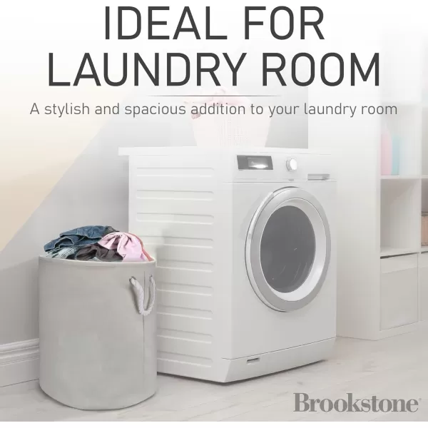 imageBROOKSTONE Spacious Laundry Hamper with Cotton Rope Handles Perfectly Sized for Everyday Use Durable ampamp Stylish Storage for Bedroom Bathroom or Laundry Room