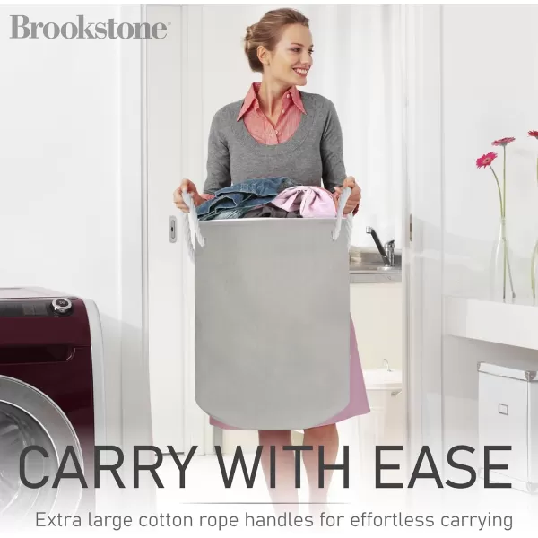 imageBROOKSTONE Spacious Laundry Hamper with Cotton Rope Handles Perfectly Sized for Everyday Use Durable ampamp Stylish Storage for Bedroom Bathroom or Laundry Room