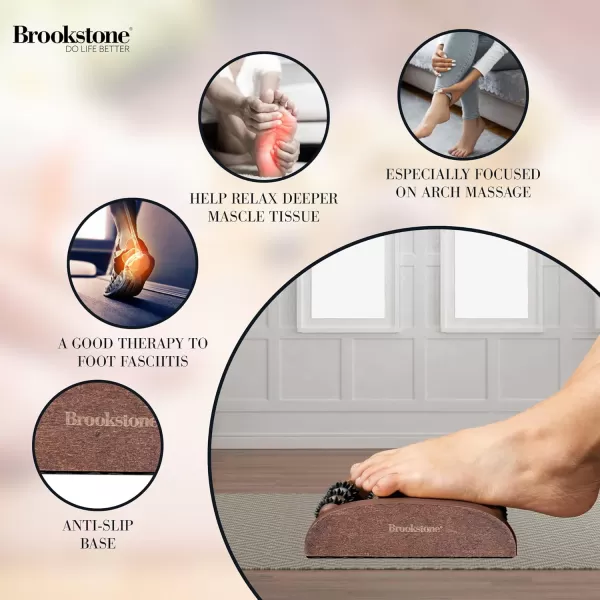 imageBrookstone  Foot Roller Massager for Plantar Fasciitis Relief  Wood Foot Massager Tool  Stimulate Foot Reflexes ampamp Relieve Stress  Wide Feet Massager Useful Gift for Elderly Mom ampamp Dad Oak NavyWalnut  Single Foot