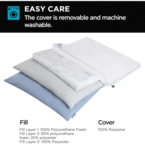 imageBrookstone 2in1 Comfort Memory Foam Pillow with Better Than Down Fill for Firm Yet Plush Feel  Innovative Hybrid Design Bed Pillow with DualSided Cool ampamp Warmth Comfort All Seasons  Soft PillowLayer Adjust Pillow