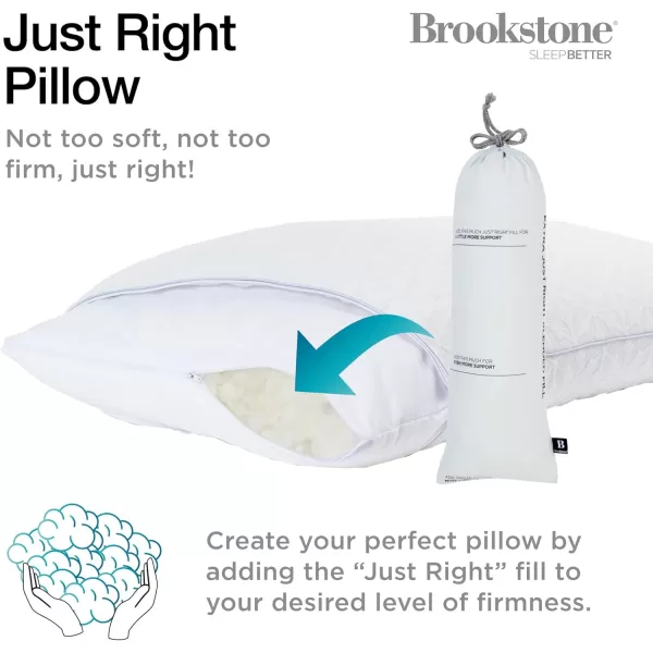 imageBrookstone 2in1 Comfort Memory Foam Pillow with Better Than Down Fill for Firm Yet Plush Feel  Innovative Hybrid Design Bed Pillow with DualSided Cool ampamp Warmth Comfort All Seasons  Soft PillowJust Right Pillow