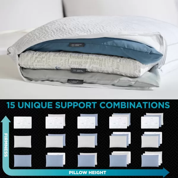 imageBrookstone 2in1 Comfort Memory Foam Pillow with Better Than Down Fill for Firm Yet Plush Feel  Innovative Hybrid Design Bed Pillow with DualSided Cool ampamp Warmth Comfort All Seasons  Soft PillowLayer Adjust Pillow