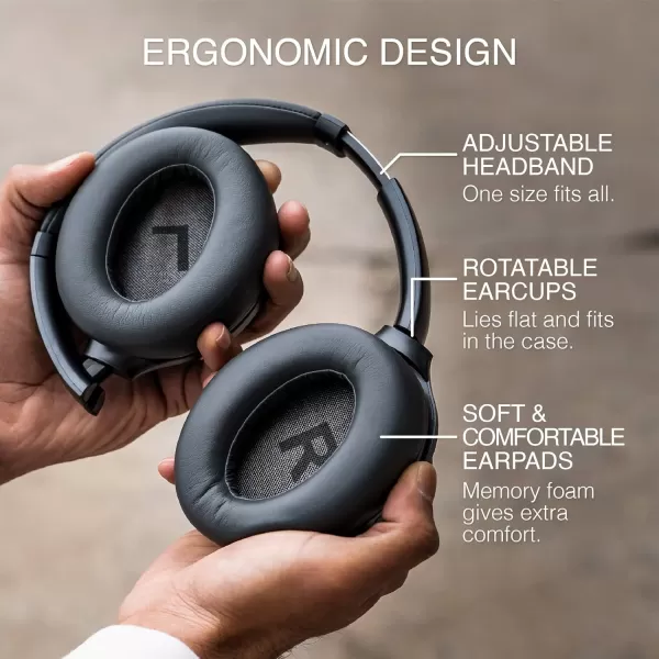 imageBrookstone AirPhones Pro Wireless Over Ear Headphones Active Noise Cancelling TWS Bluetooth Headphones 30H Playtime Deep Bass HighRes Audio Touch Controls Comfort EarCups Portable BlackBlack