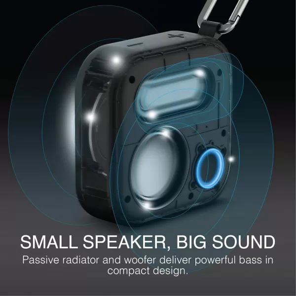 imageBrookstone Bluetooth Speakers IPX7 Waterproof Indoor and Outdoor Speaker Portable Speakers Computer Speakers for Desktop Monitors Tap to Link Multiple Speakers Carabiner Clip Included2 Pack