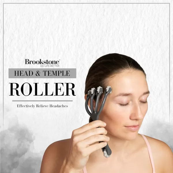 imageBrookstone DualSided Scalp Massager ampamp Head Massager  Premium Scalp Massage Tool for Scalp ampamp Temple Relief  Roller Massager for Stress Relief ampamp Relaxation  Ergonomic Massage Roller Tool GreyScalp Massager Grey