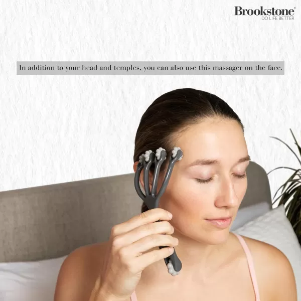 imageBrookstone DualSided Scalp Massager ampamp Head Massager  Premium Scalp Massage Tool for Scalp ampamp Temple Relief  Roller Massager for Stress Relief ampamp Relaxation  Ergonomic Massage Roller Tool GreyScalp Massager Grey